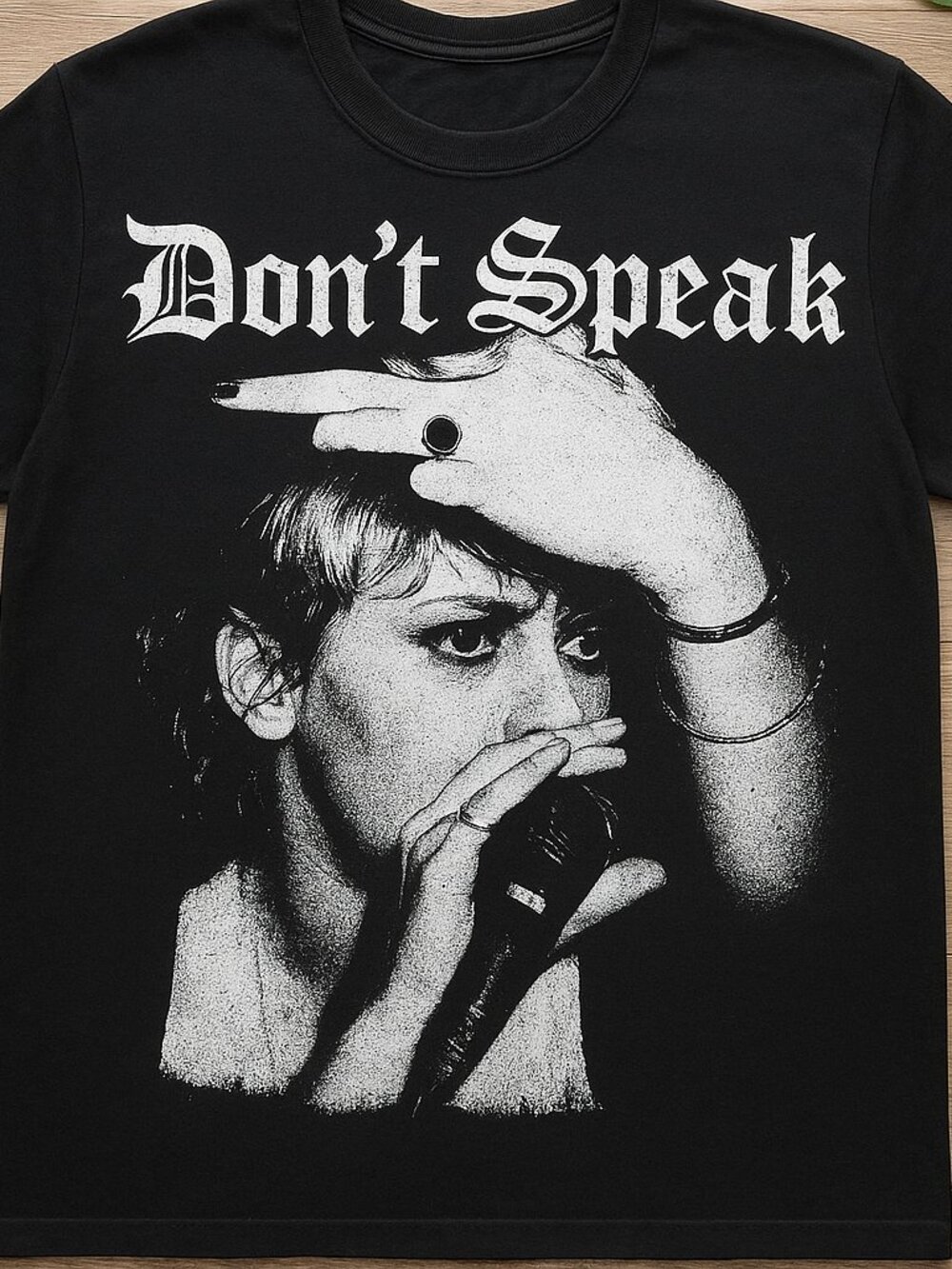 Don't Speak Graphic Tee Black Grunge 90s Alternative Rock Style T-Shirt
